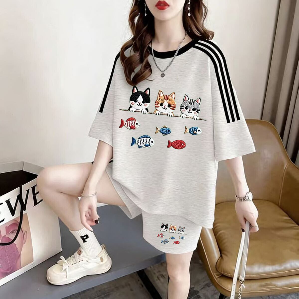 肌触りの良い 半袖 Tシャツ＋パンツ セットアップ F-13239