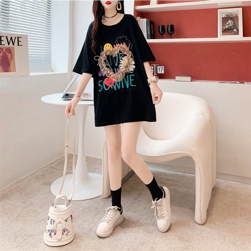 デザイン感   チャーミング Tシャツ カットソー＜F-3529＞