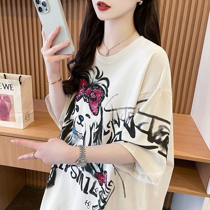キュート 絶対流行 売れ筋 早い者勝ち カジュアル Tシャツ<F-11446>