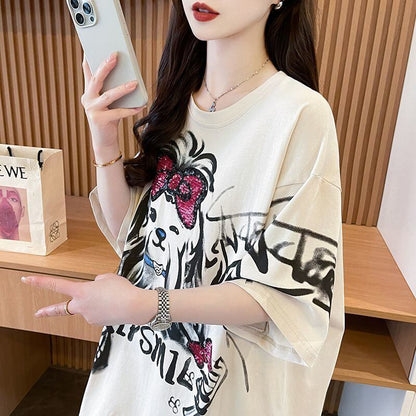 キュート 絶対流行 売れ筋 早い者勝ち カジュアル Tシャツ<F-11446>