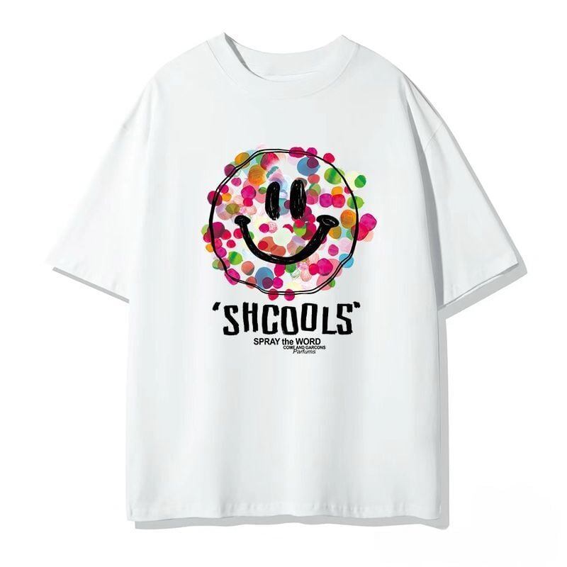 話題沸騰中 スマイリー カジュアル 半袖 Tシャツ <F-8651>