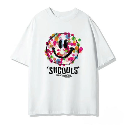 話題沸騰中 スマイリー カジュアル 半袖 Tシャツ <F-8651>