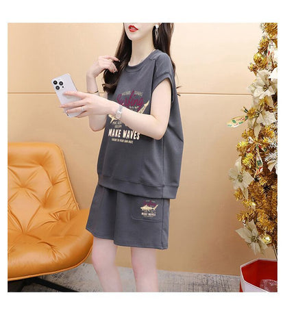 今季マストバイ ファッション カジュアル 半袖Ｔシャツⅹパンツセット全3色 <F-8265>