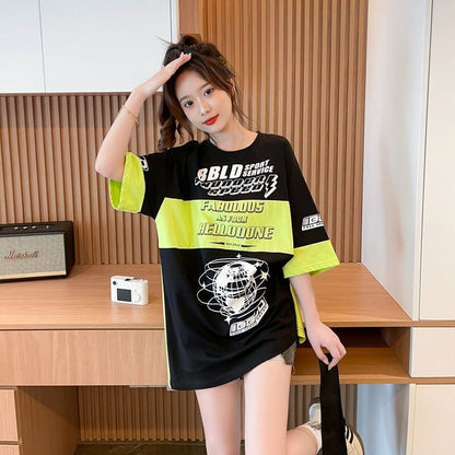 おすすめ 早い者勝ち 絶対流行 カジュアル 2色選択 Tシャツ<F-11582>
