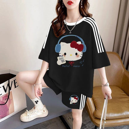 【人気急上昇中！】美人度アップ カジュアル 夏に嬉しい機能付き 半袖Ｔシャツⅹパンツセット全3色<F-11474>