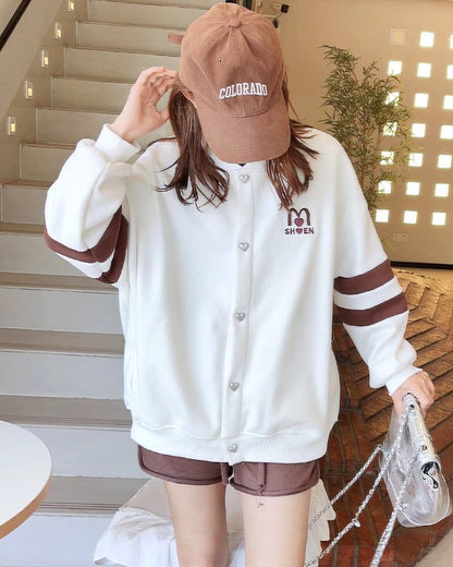定番シンプル配色   ユニセックスゆったりスタジャン全3色コート＜F-4694＞