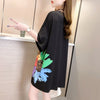 おすすめ   花柄 三色 ゆったり ロング 半袖 ＜F-2946＞