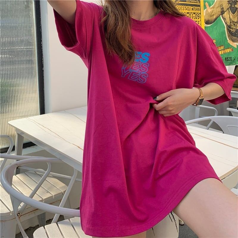 着心地良い   アルファベット Tシャツ ゆったり半袖 ＜F-2851＞