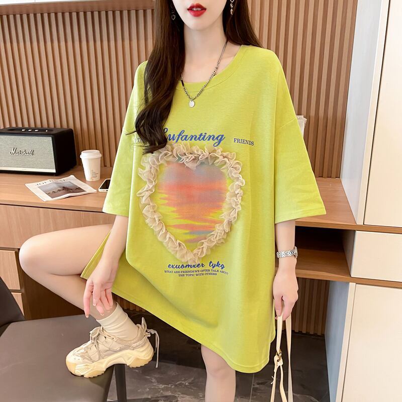 絶対欲しい プリント ロゴ ゆったり 3色半袖Tシャツ＜F-8315＞