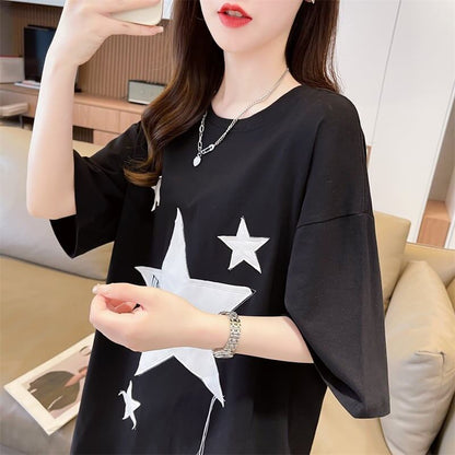 新作   おしゃれな星柄Tシャツ