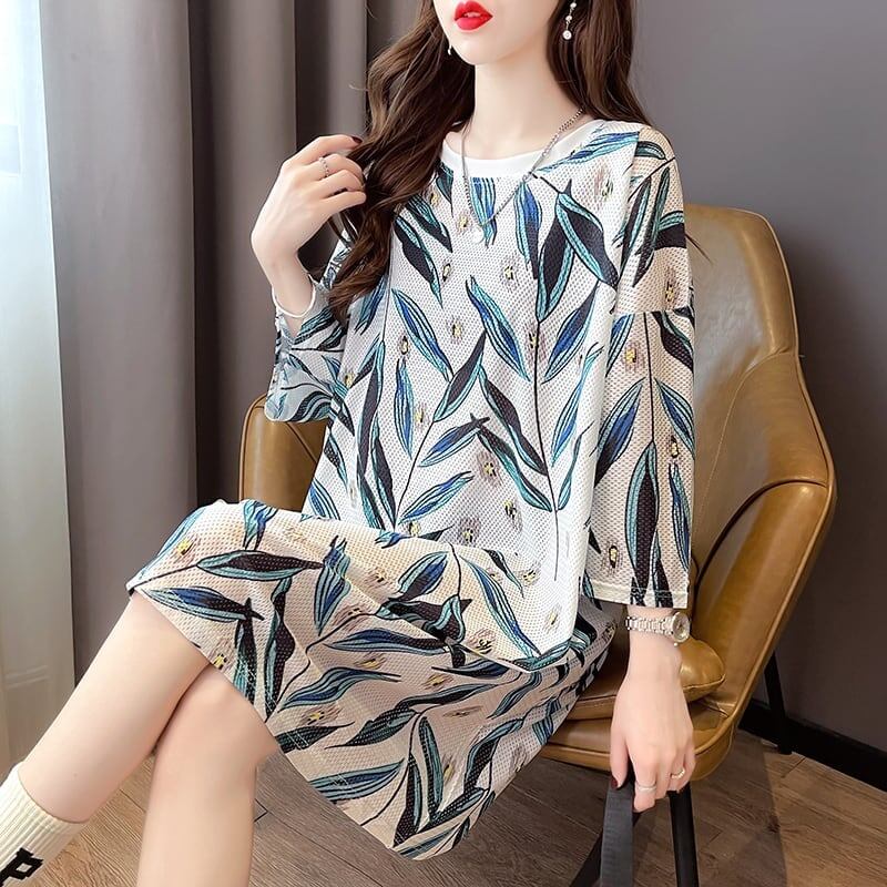 美人度アップ   オシャレ感たっぷり カットソー ワンピース＜F-3493＞