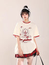 大人可愛い 早い者勝ち 絶対流行 カジュアル 2色選択 Tシャツ<F-11108>