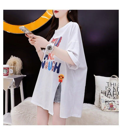 ストリートトレンド韓国風コットン半袖Tシャツ<F-2962>