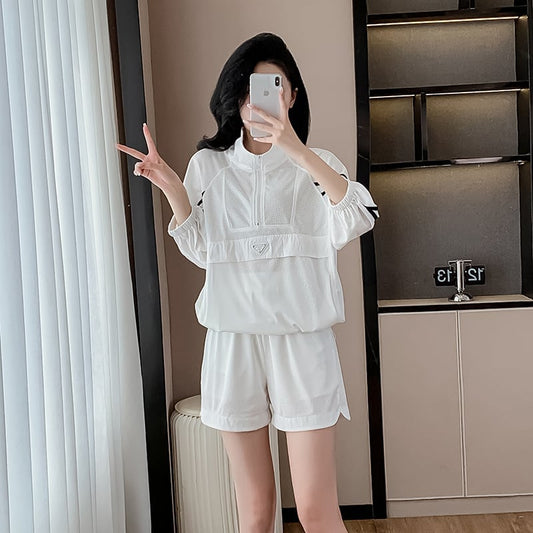 新商品 上質 簡潔 カジュアル 半袖Tシャツ ショートパンツ セットアップ ＜F-8832＞