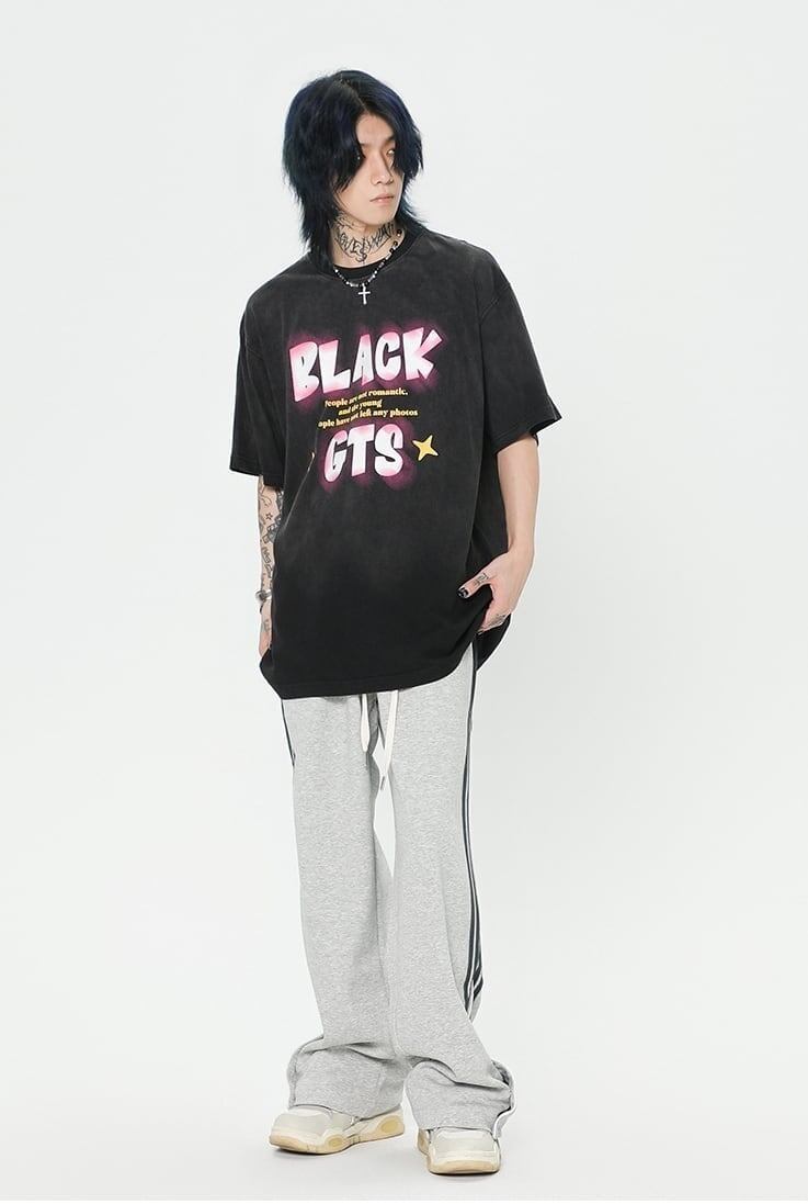 見逃し厳禁   ストリート系 アルファベット プリントTシャツ ＜F-2921＞