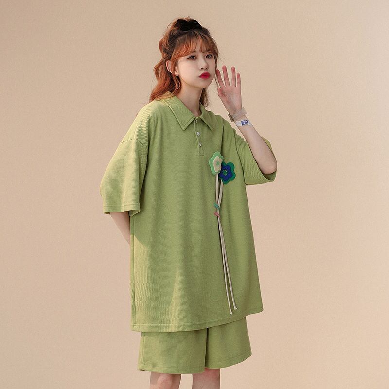 期間限定 ゆったり感アップ ファッション Tシャツ＋ショートパンツ セットアップ＜F-8679＞