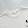 好感度満載 レース切り替え 笑顔 ゆったり ホワイト 着?せ 七分袖 Tシャツ　＜isf-1938＞