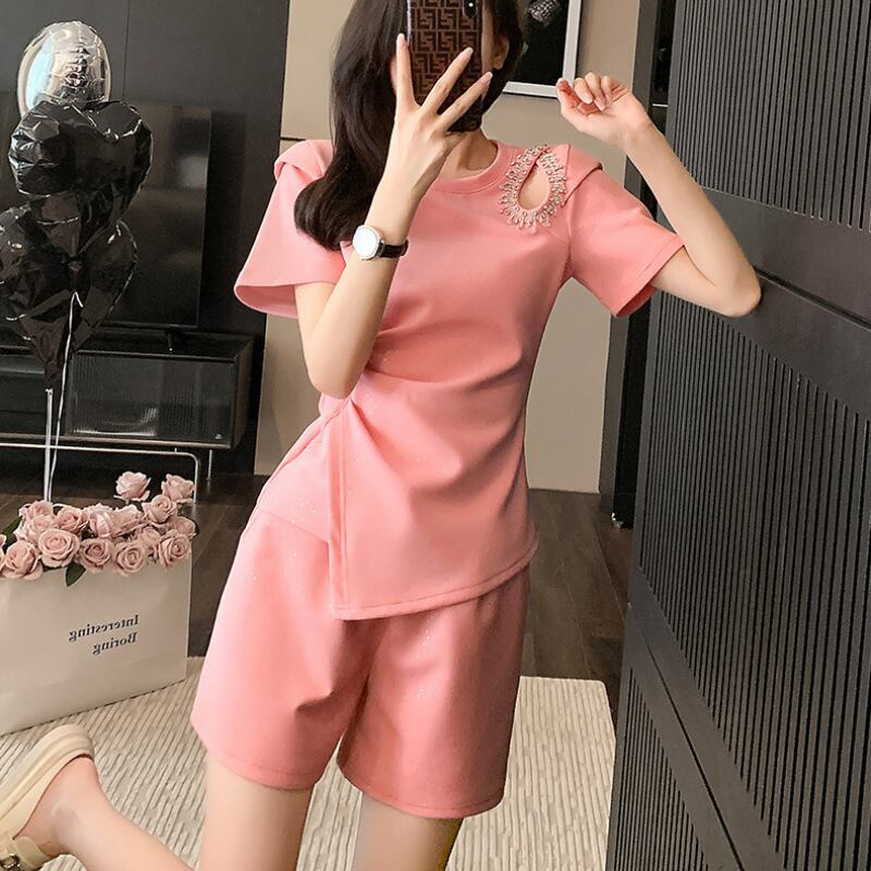 今季マストバイ 個性派 ファッション 半袖Ｔシャツⅹパンツセット<F-11568>