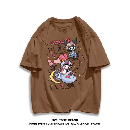 男女兼用 ファッション 快適 半袖 Tシャツ F-13317