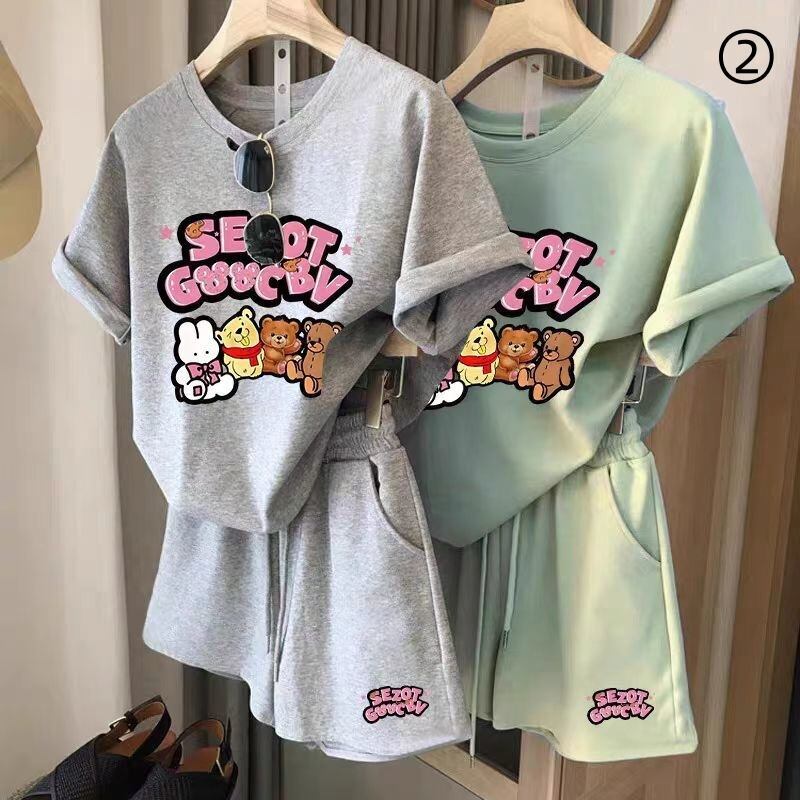 カジュアル 半袖 全４色 Tシャツ ショートパンツ セットアップ ＜F-11598＞