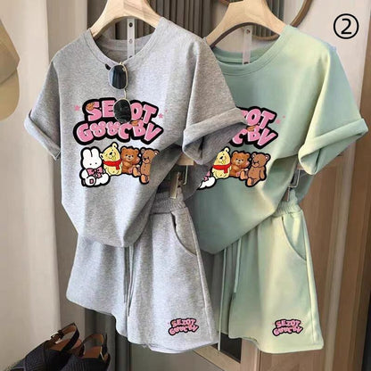 カジュアル 半袖 全４色 Tシャツ ショートパンツ セットアップ ＜F-11598＞