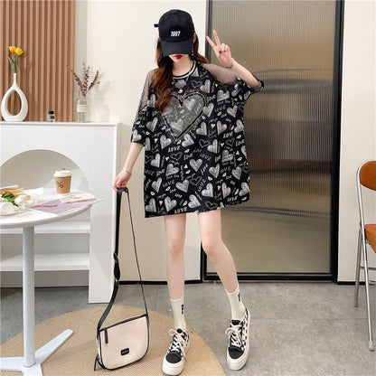 高級ホットドリル半袖Tシャツ<F-3005>