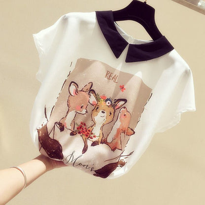 美人度アップ シフォン スウィート 半袖 Tシャツ ショートパンツ セットアップ ＜F-9234＞