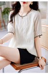 話題沸騰中 美人度アップ 上質 半袖Ｔシャツ<F-8367>