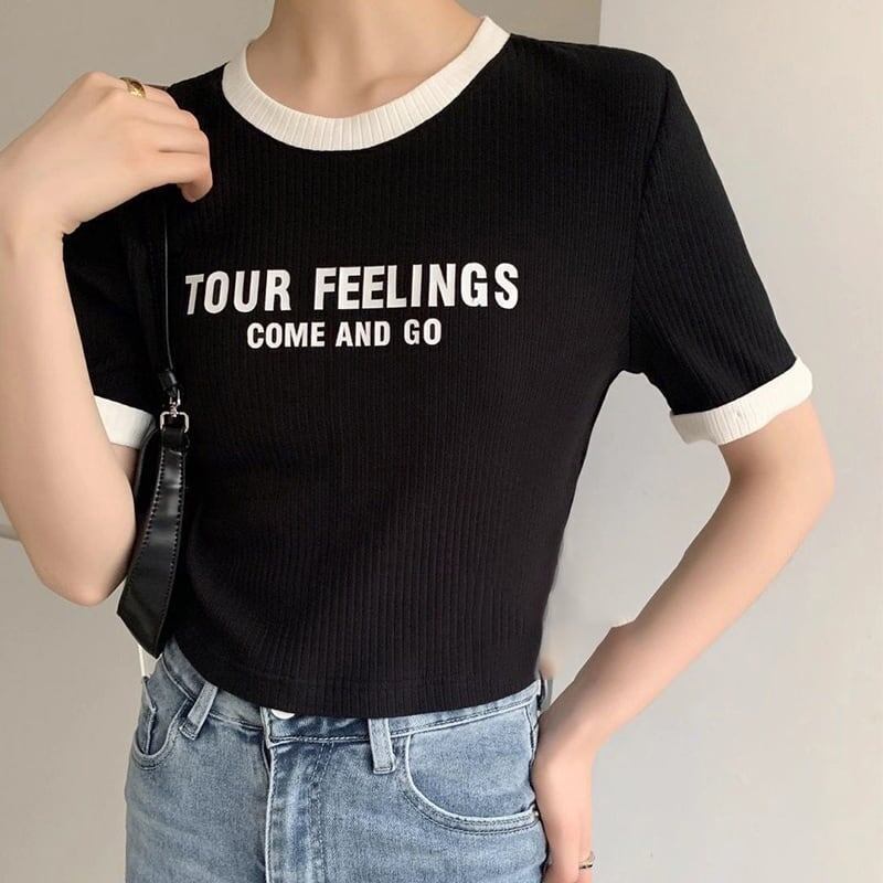 ゆったり感アップ アルファベット ファッション Tシャツ カットソー＜F-3077＞