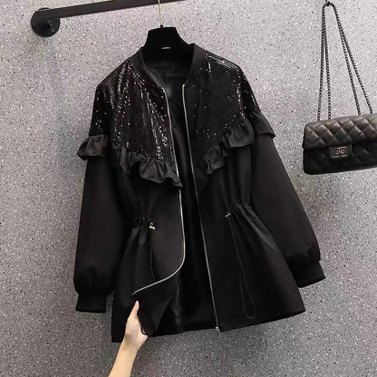 主役級 売り切れ必至   フリル付きジップジャケット F-12983