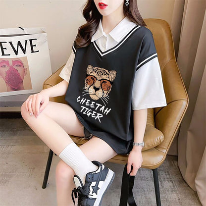 話題沸騰中 レイヤード風 オシャレ度満点 6色選択可 Tシャツ カットソー＜F-8362＞