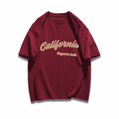 早い者勝ち カジュアル ファッション感満々 ダブルプリント 全5色 半袖Tシャツ<F-9271>