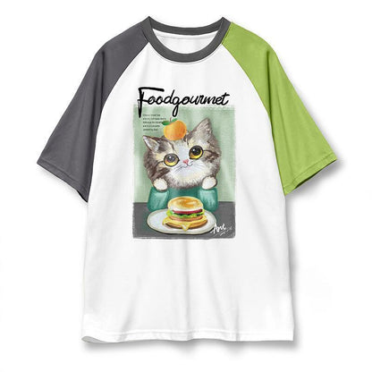 話題沸騰中 プリント切り替え 新作 全2色 半袖Tシャツ カットソー ＜F-8682＞