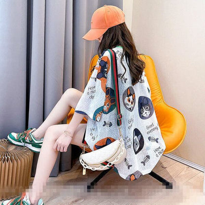 話題沸騰中 カジュアル 個性派 プリント 半袖Tシャツ＜F-8492＞