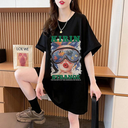 【半額！期間限定！！】話題沸騰中 カジュアル アバンギャルド プリント 3色選択 半袖Tシャツ＜F-8581＞