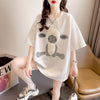 高級立体ハンドビーズコットン半袖Tシャツ<F-2998>
