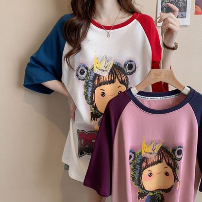 売れ筋 絶対流行 早い者勝ち 早い者勝ち カジュアル 2色選択 Tシャツ<F-11142>