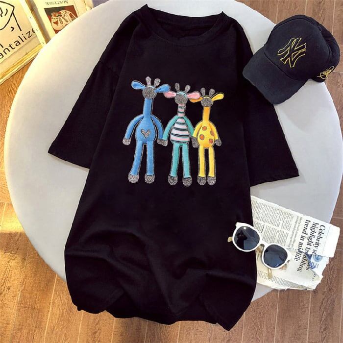活躍する優秀アイテム ホットダイヤモンド 高見えデザイン 全2色 半袖Tシャツ<F-9250>