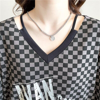 ゆったり感アップ   オシャレ度満点 Tシャツ カットソー＜F-3387＞