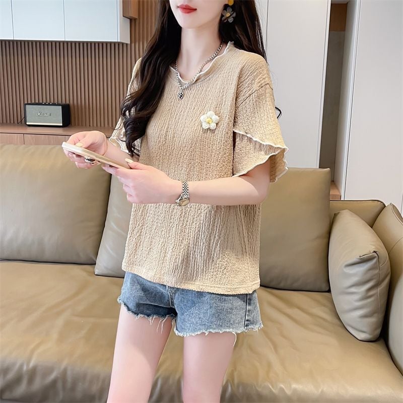 美人度アップ スウィート キュート 5色選択 半袖Tシャツ＜F-8578＞