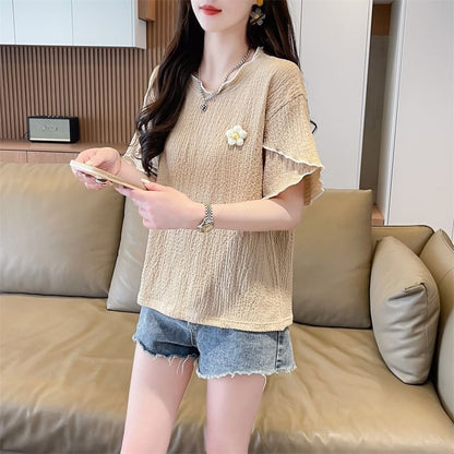 美人度アップ スウィート キュート 5色選択 半袖Tシャツ＜F-8578＞