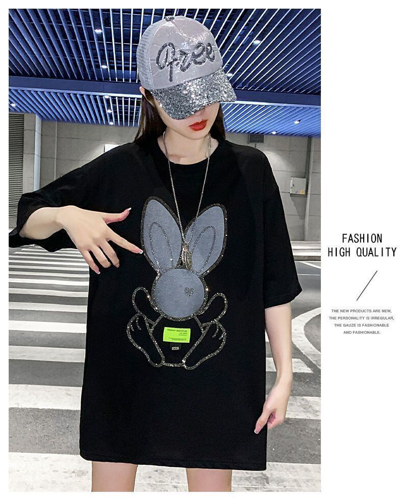 着回し力抜群 ホットダイヤモンド 新作 全2色 半袖Tシャツ カットソー ＜F-8703＞