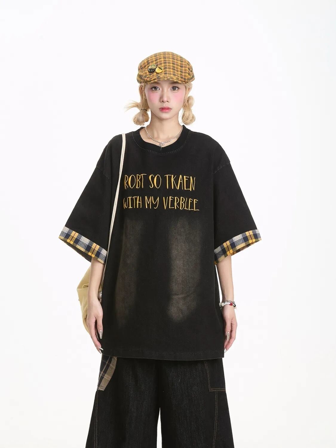 デニム 売れ筋 おすすめ 絶対流行 早い者勝ち カジュアル男女兼用 2色選択 Tシャツ<F-11340>