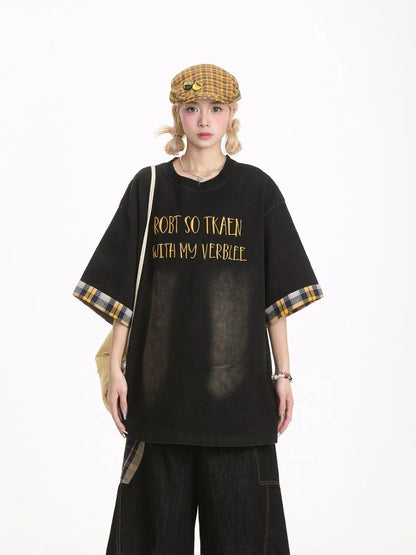 デニム 売れ筋 おすすめ 絶対流行 早い者勝ち カジュアル男女兼用 2色選択 Tシャツ<F-11340>
