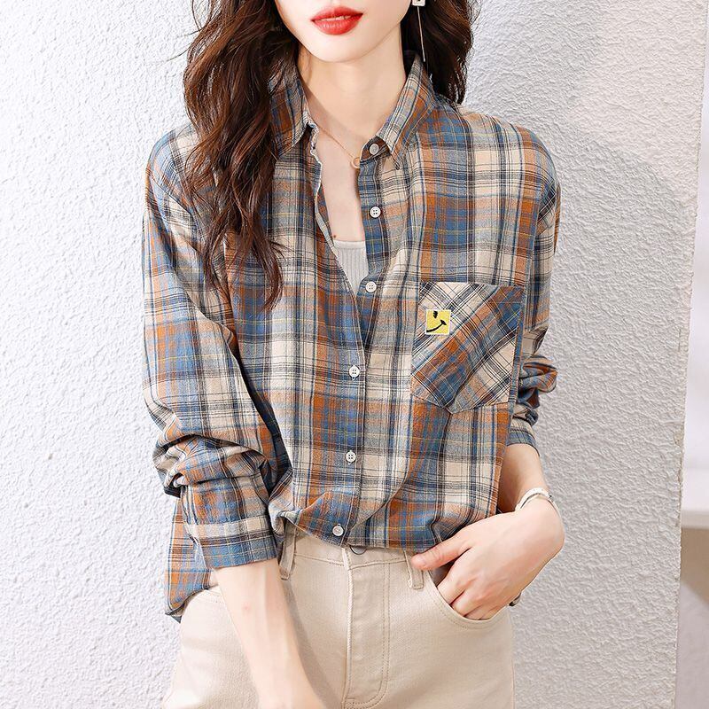 超人気 オシャレ 都市ファッショ デザイン チェック柄 切り替え Tシャツ ＜F-9514＞