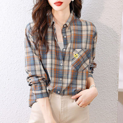超人気 オシャレ 都市ファッショ デザイン チェック柄 切り替え Tシャツ ＜F-9514＞