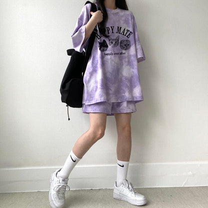 超人気 着心地良い どんな体型にも適合 カジュアル 全5色 半袖 Tシャツ ショートパンツ セットアップ ＜F-9268＞