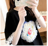 新作 好感度満載 個性的なデザイン ラウンドネック Tシャツ カットソー＜F-8405＞