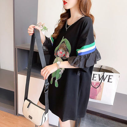 新商品 切り替え キュート ゆったり 全2色 半袖Tシャツ＜F-8349＞