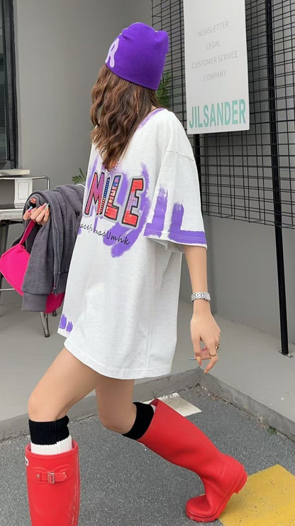 おすすめ 好感度UP 美人度アップ カジュアル 全4色 半袖 Tシャツ ＜F-11234＞